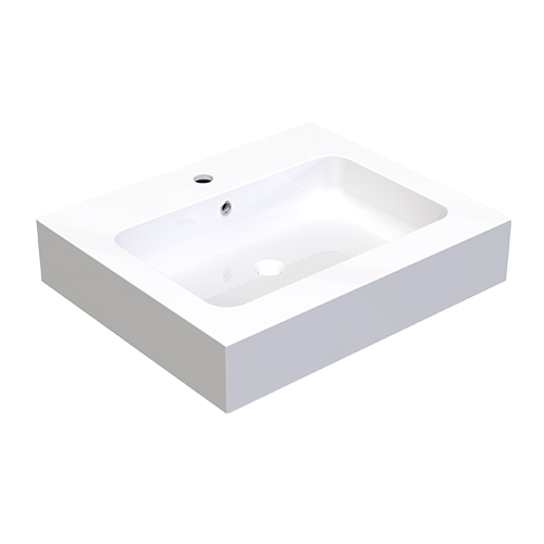 Cm.60 lavabo en politek con desbordamiento y soportes Cm.60 lavabo en politek con desbordamiento y soportes