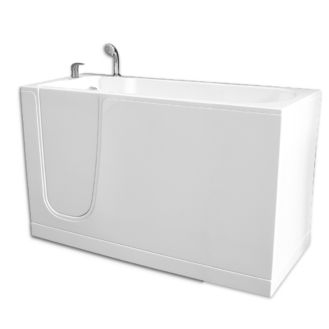 Bañera oasi con puerta a la izquierda y asiento.